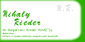 mihaly rieder business card